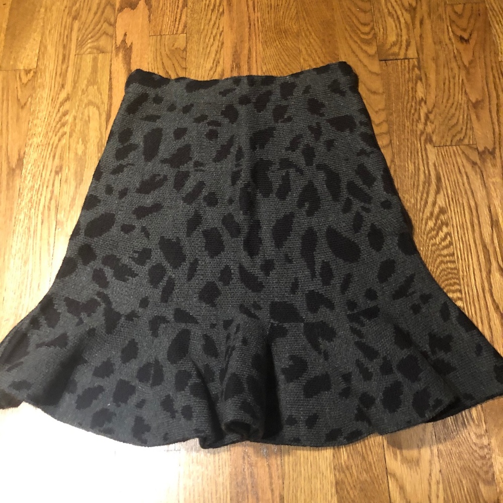 J.O.A. Black and Grey Cheetah Print Skirt